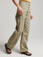 Superdry Green Vintage Wide Carpenter Trousers - Image 3 of 8