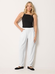 Long Tall Sally White Polkadot Barrel Trousers - Image 1 of 6
