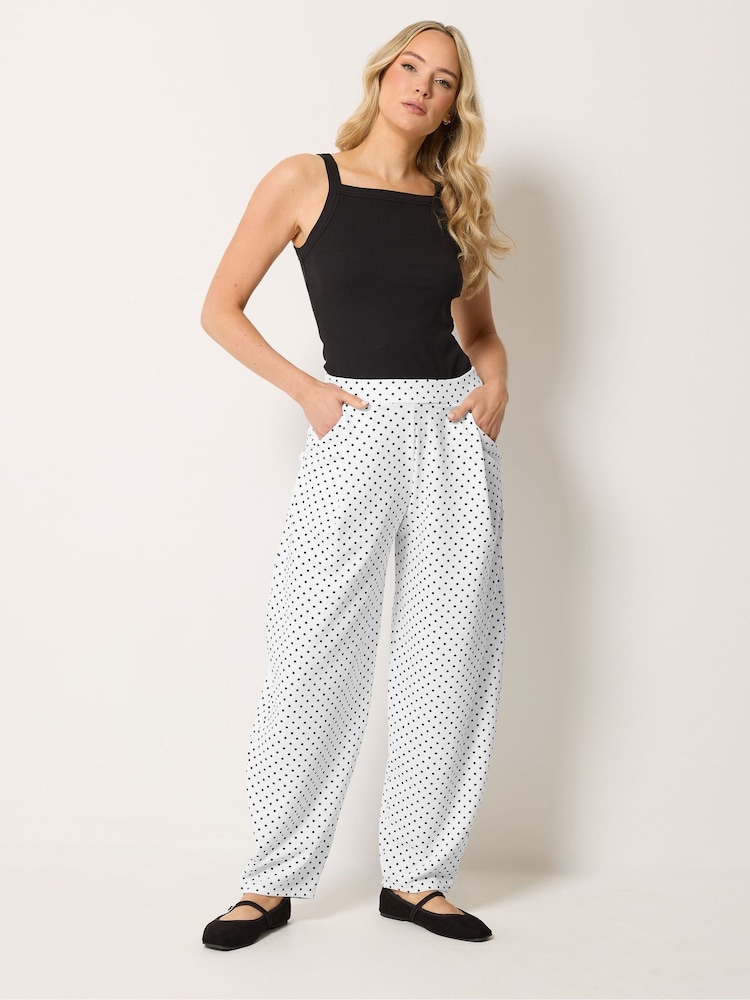 Long Tall Sally White Polkadot Barrel Trousers - Image 2 of 6