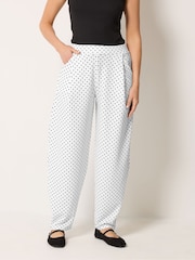 Long Tall Sally White Polkadot Barrel Trousers - Image 3 of 6