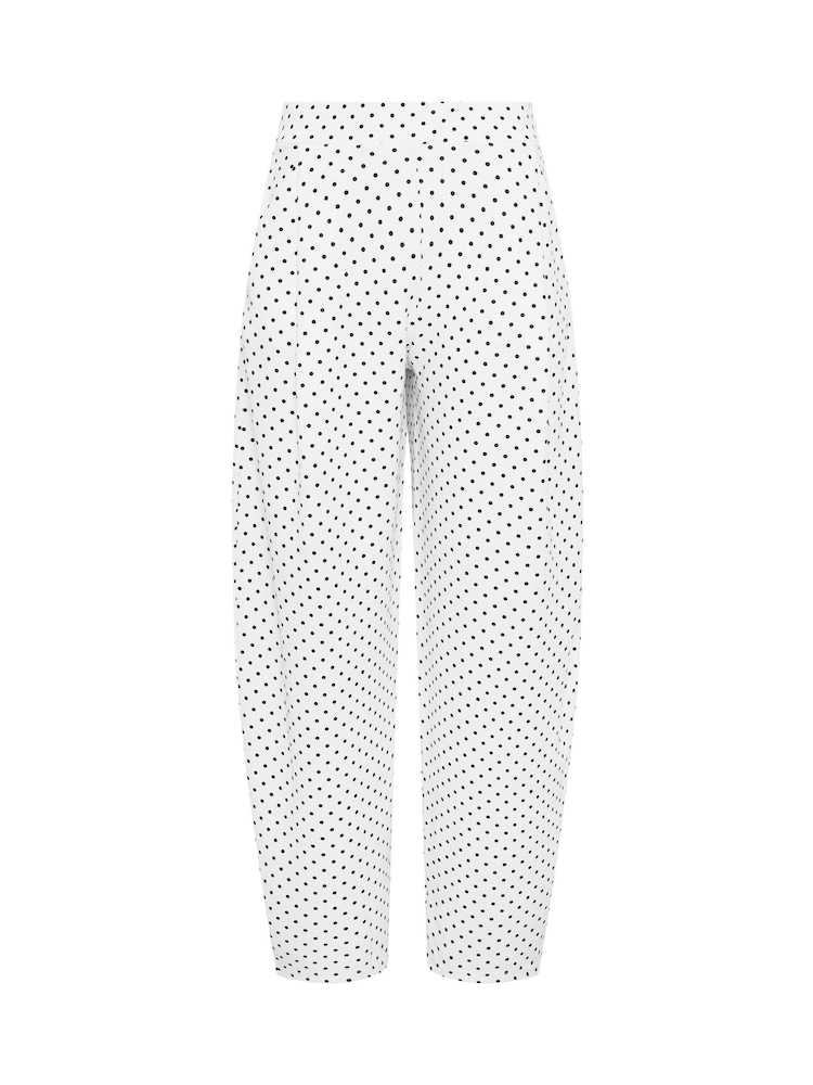 Long Tall Sally White Polkadot Barrel Trousers - Image 6 of 6