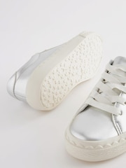 Silver Scallop Detail Lace-Up Trainers - Image 3 of 5