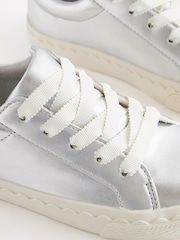 Silver Scallop Detail Lace-Up Trainers - Image 5 of 5