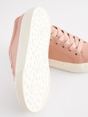 Rose Pink Scallop Detail Lace-Up Trainers - Image 4 of 5