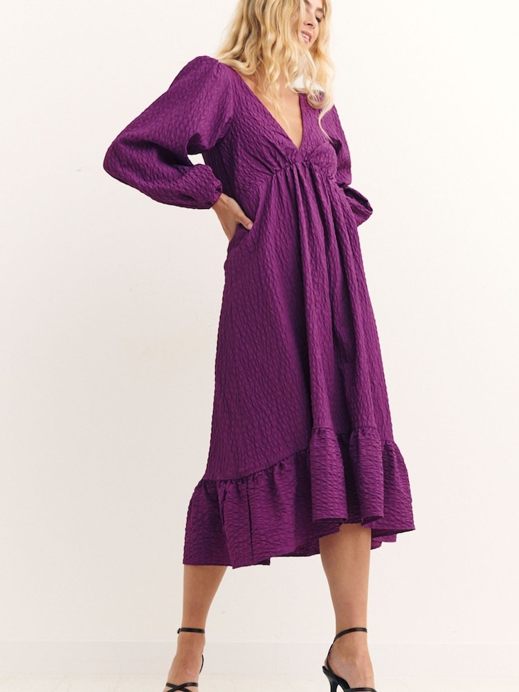 Nobody's Child Purple Ammie Midi Dress - Image 1 of 6 Nobody's Child Purple Ammie Midi Dress - Image 1 of 6