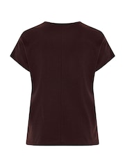 Yours Curve Brown Placement Laser Cut T-Shirt - Image 6 of 6
