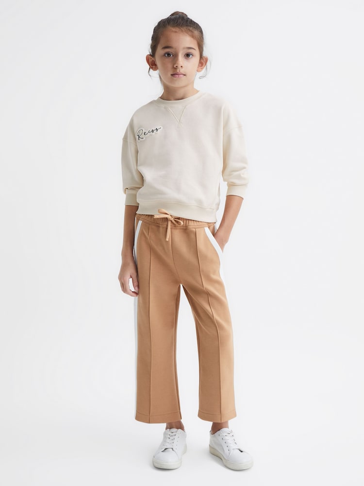 Reiss Oatmeal Natasha Senior Fleece Crew Neck Jumper - Image 1 of 6