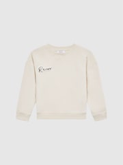 Reiss Oatmeal Natasha Senior Fleece Crew Neck Jumper - Image 2 of 6