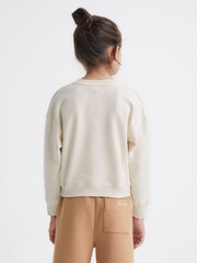 Reiss Oatmeal Natasha Senior Fleece Crew Neck Jumper - Image 5 of 6