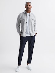 Reiss Soft Grey Miami Twin Pocket Overshirt - Image 3 of 7