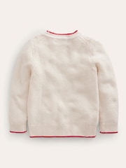 Boden Cream Rudolph Pom Pom Christmas Jumper - Image 3 of 4