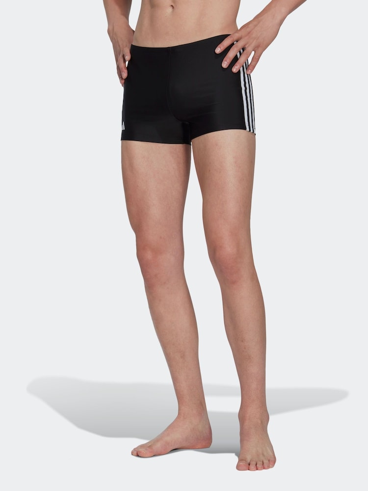 adidas Black Classic 3-Stripes Swim Boxers - Image 1 of 6