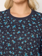 Yours Curve Blue Oversized T-Shirt - Image 4 of 5