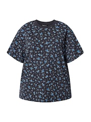 Yours Curve Blue Oversized T-Shirt - Image 5 of 5