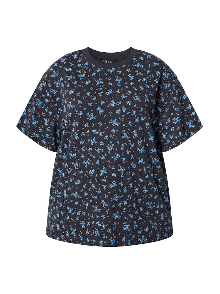 Yours Curve Blue Oversized T-Shirt - Image 5 of 5