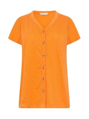 M&Co Orange Button Frill Sleeve Blouse - Image 5 of 5