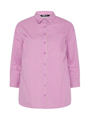 Yours Curve Pink Stock Stripe Shirt - Image 5 of 5
