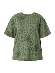 Yours Curve Green Oversized T-Shirt - Image 4 of 5