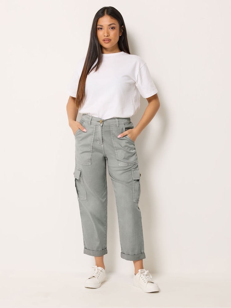 M&Co Grey Petite Cargo Trousers - Image 2 of 6 M&Co Grey Petite Cargo Trousers - Image 2 of 6