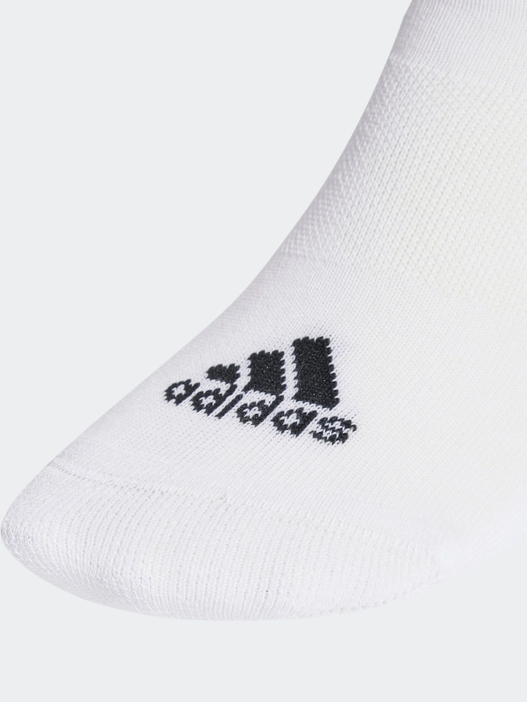 adidas White/Black 3-Stripes Cushioned Sportswear Mid Cut Socks 3 Pairs - Image 3 of 4