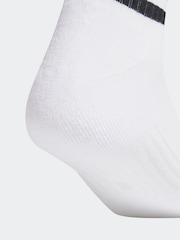 adidas White/Black 3-Stripes Cushioned Sportswear Mid Cut Socks 3 Pairs - Image 4 of 4