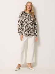 Long Tall Sally Natural Floral Printed Satin Top - Image 2 of 5