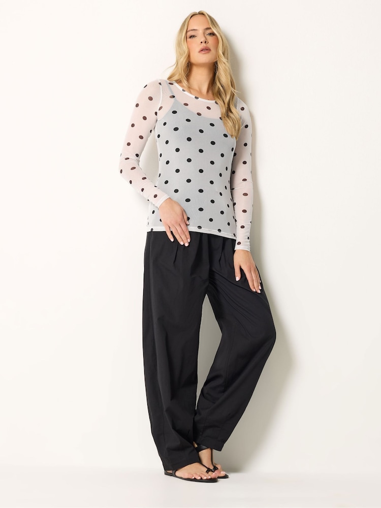 Long Tall Sally White Spotted Mesh Top - Image 2 of 5