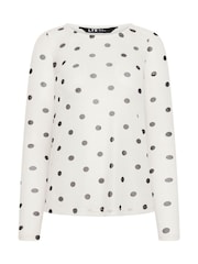 Long Tall Sally White Spotted Mesh Top - Image 5 of 5