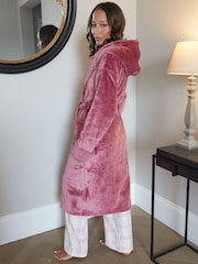 Threadbare Pink Faux Fur Trim Dressing Gown - Image 2 of 4