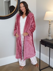 Threadbare Pink Faux Fur Trim Dressing Gown - Image 3 of 4