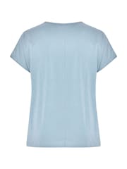 Yours Curve Blue Placement Laser Cut T-Shirt - Image 6 of 6