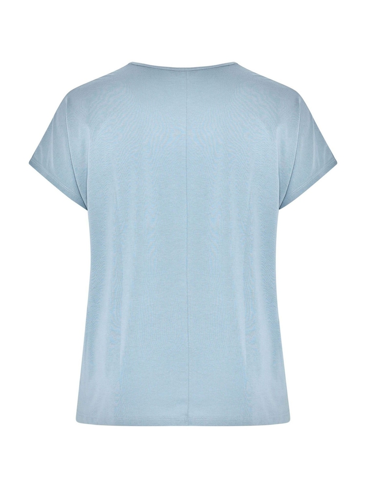 Yours Curve Blue Placement Laser Cut T-Shirt - Image 6 of 6