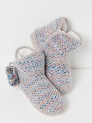 FatFace Grey Sara Knit Slipper Boots - Image 2 of 3