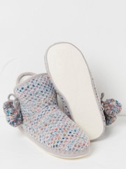 FatFace Grey Sara Knit Slipper Boots - Image 3 of 3