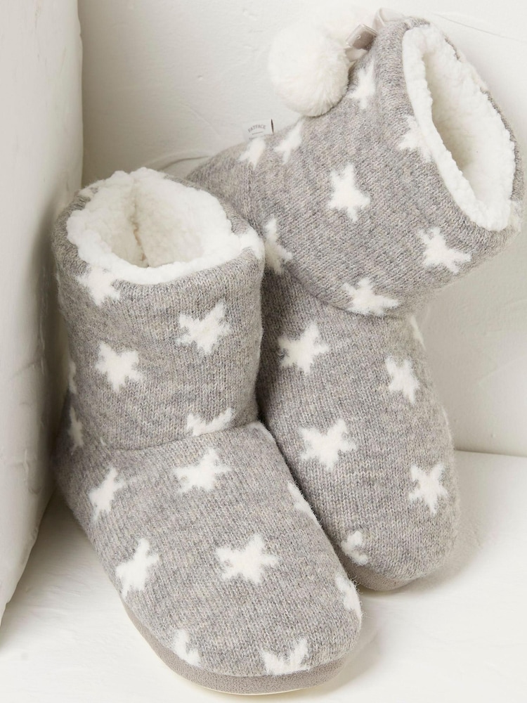 FatFace Grey Nova Star Slipper Boots - Image 2 of 4