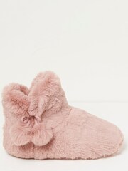FatFace Pink Farah Faux Fur Slipper Boots - Image 1 of 4