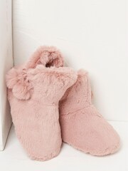 FatFace Pink Farah Faux Fur Slipper Boots - Image 2 of 4
