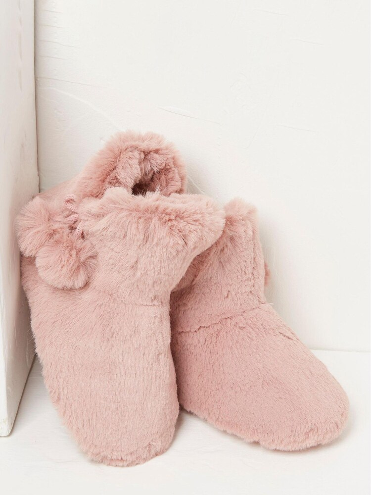 FatFace Pink Farah Faux Fur Slipper Boots - Image 2 of 4