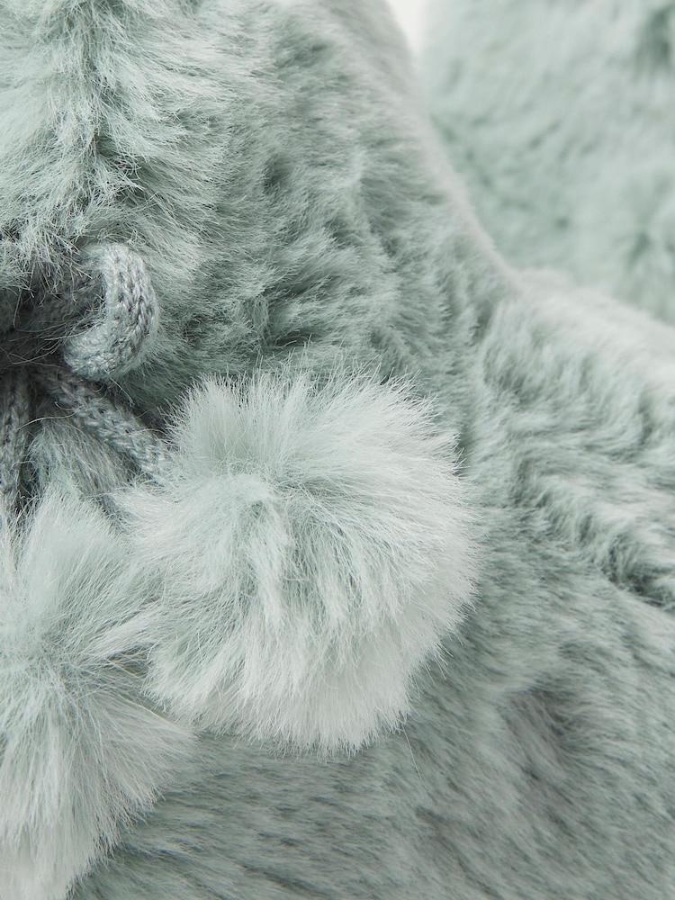 FatFace Green Farah Faux Fur Slipper Boots - Image 4 of 4