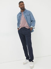 FatFace Blue Pleated Chino Trousers - Image 1 of 5
