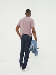 FatFace Blue Pleated Chino Trousers - Image 2 of 5