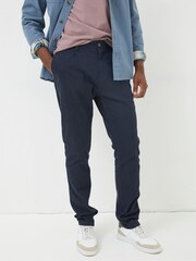 FatFace Blue Pleated Chino Trousers - Image 3 of 5