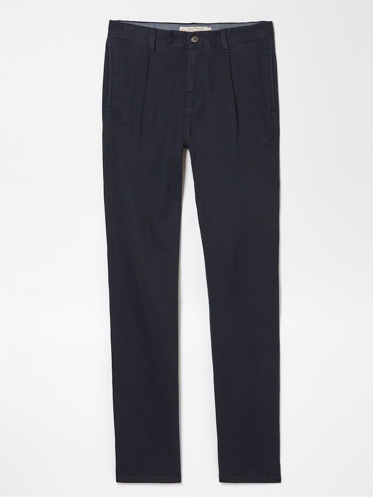FatFace Blue Pleated Chino Trousers - Image 5 of 5