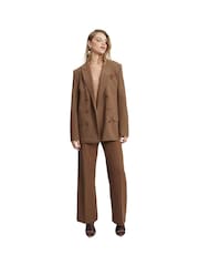 Bardot Brown Boxy Fit Pin Stripe Classic Blazer - Image 3 of 7