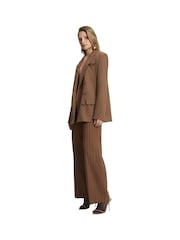 Bardot Brown Boxy Fit Pin Stripe Classic Blazer - Image 5 of 7