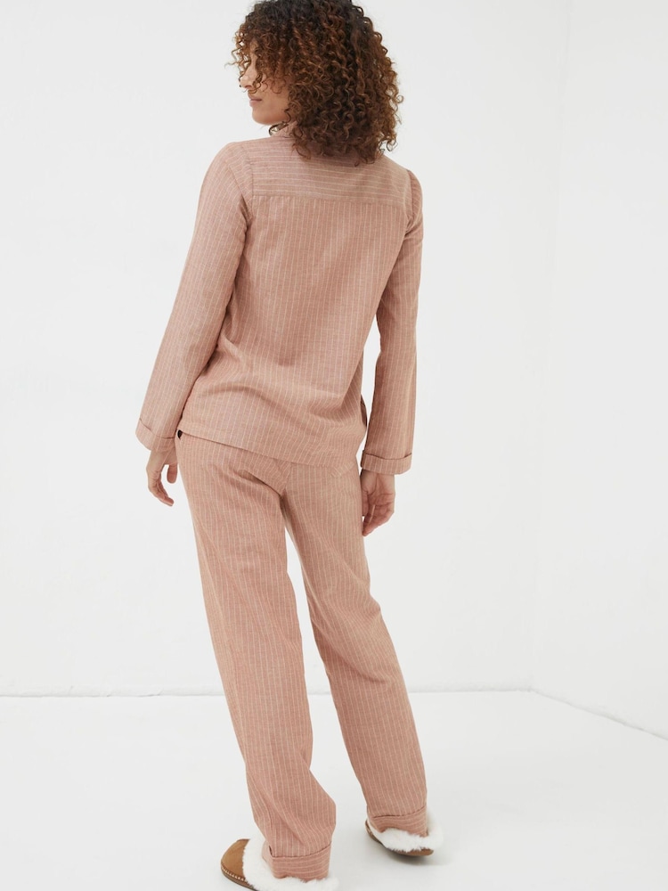 FatFace Beige Stripe Pyjama Set - Image 2 of 7