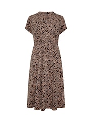 Yours Curve Brown Leopard Print Maxi Dress - Image 5 of 5