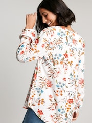 Joules Georgia White Pop Over Top - Image 2 of 7