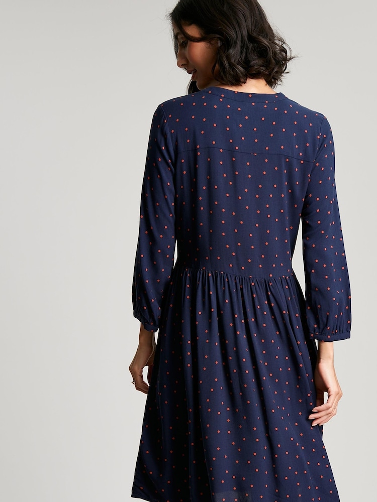 Joules Blue Maddie Short Tiered Dress - Image 2 of 7