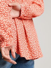 Joules Red Georgia Pop Over Top - Image 6 of 7